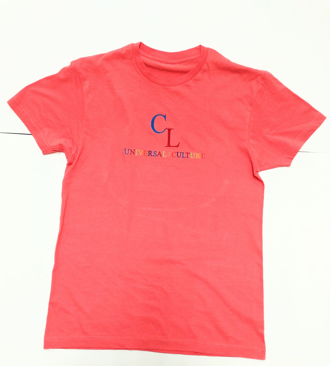 Pink cutlifeapparel multi colored lettering Tshirt size S